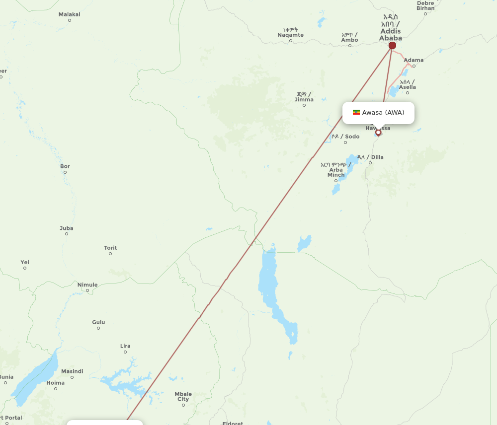 AWA-EBB flight routes