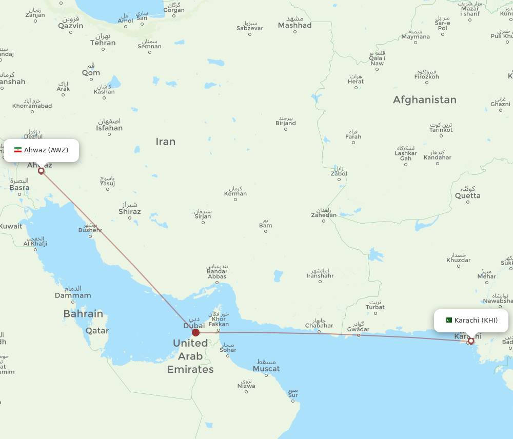 AWZ-KHI flight routes