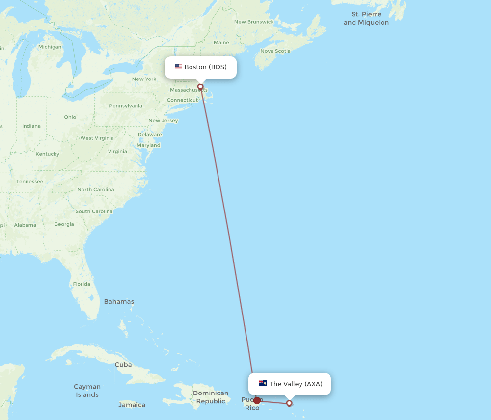 AXA-BOS flight routes