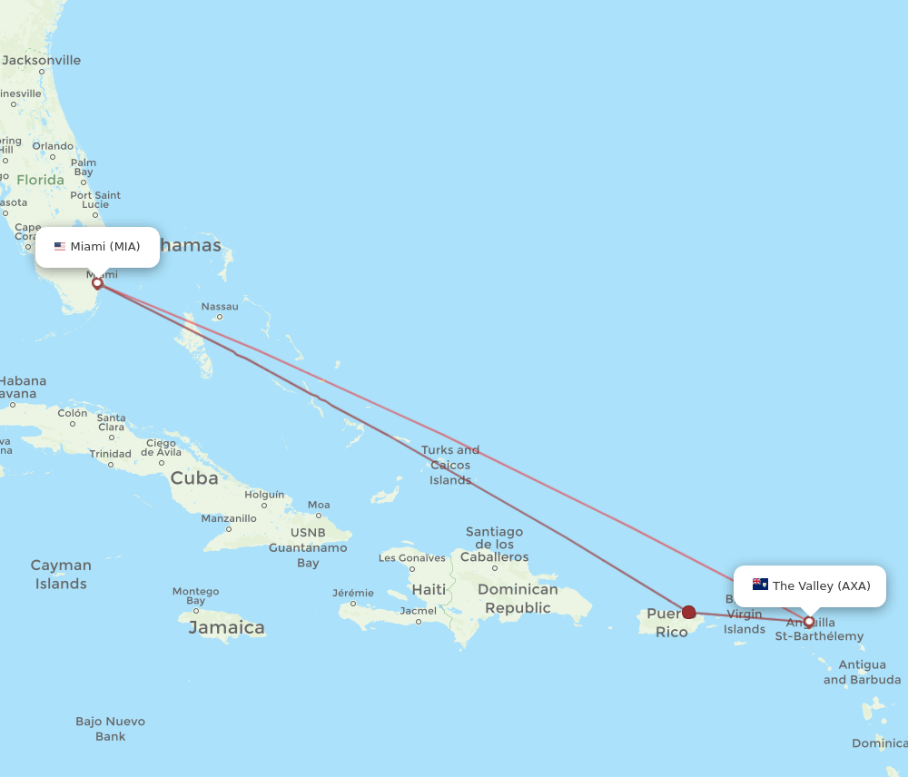 AXA-MIA flight routes