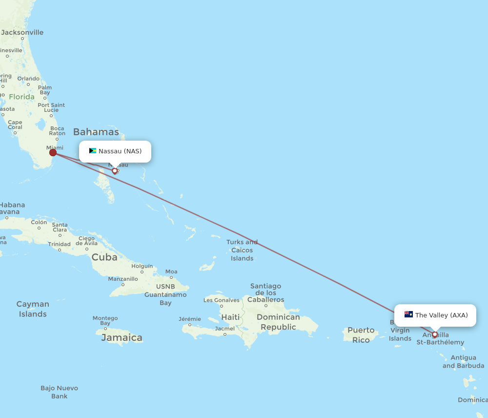 AXA-NAS flight routes