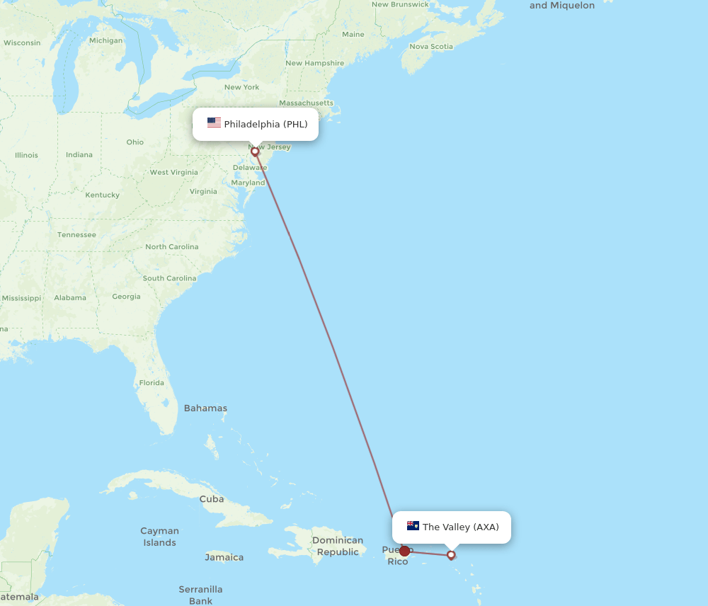 AXA-PHL flight routes