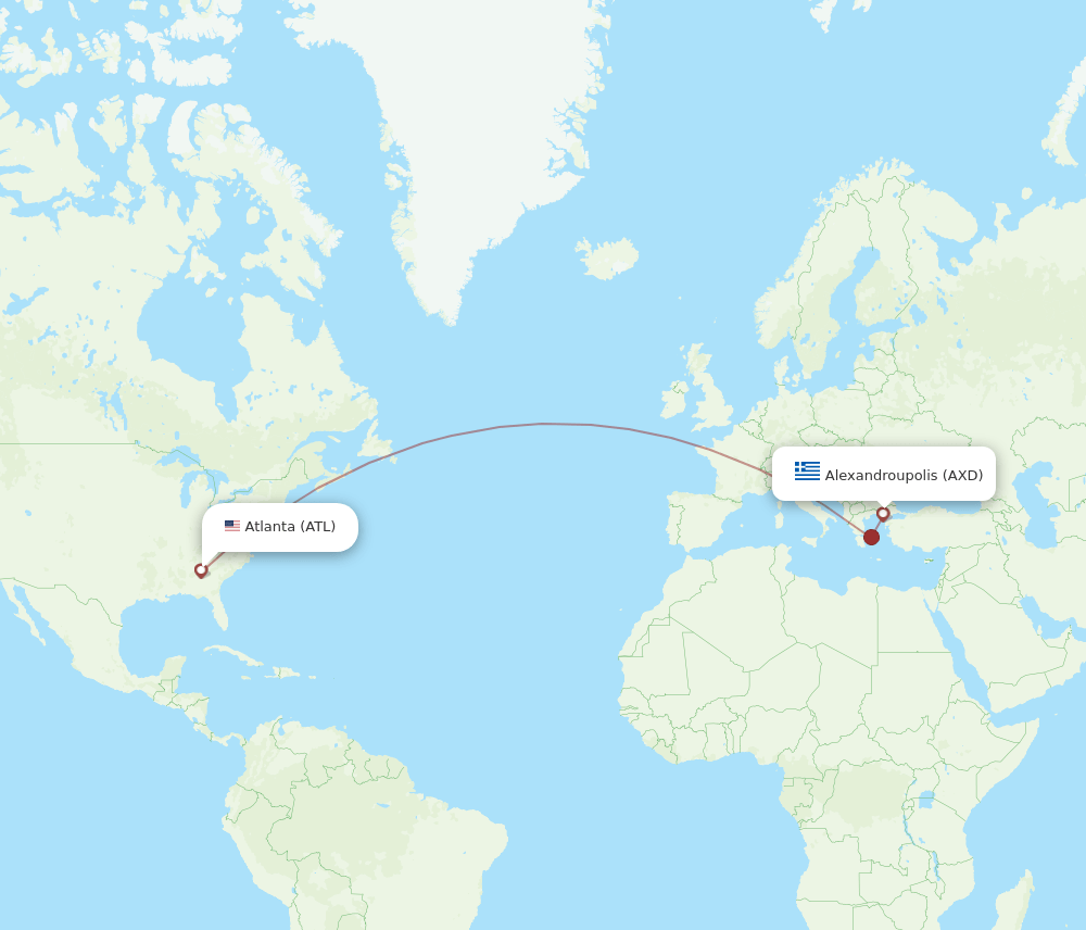 AXD to ATL flights and routes map