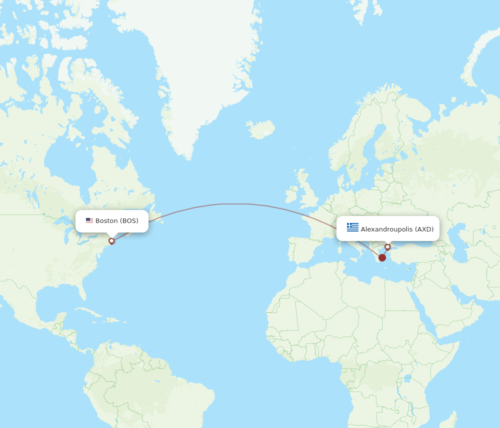 AXD to BOS flights and routes map