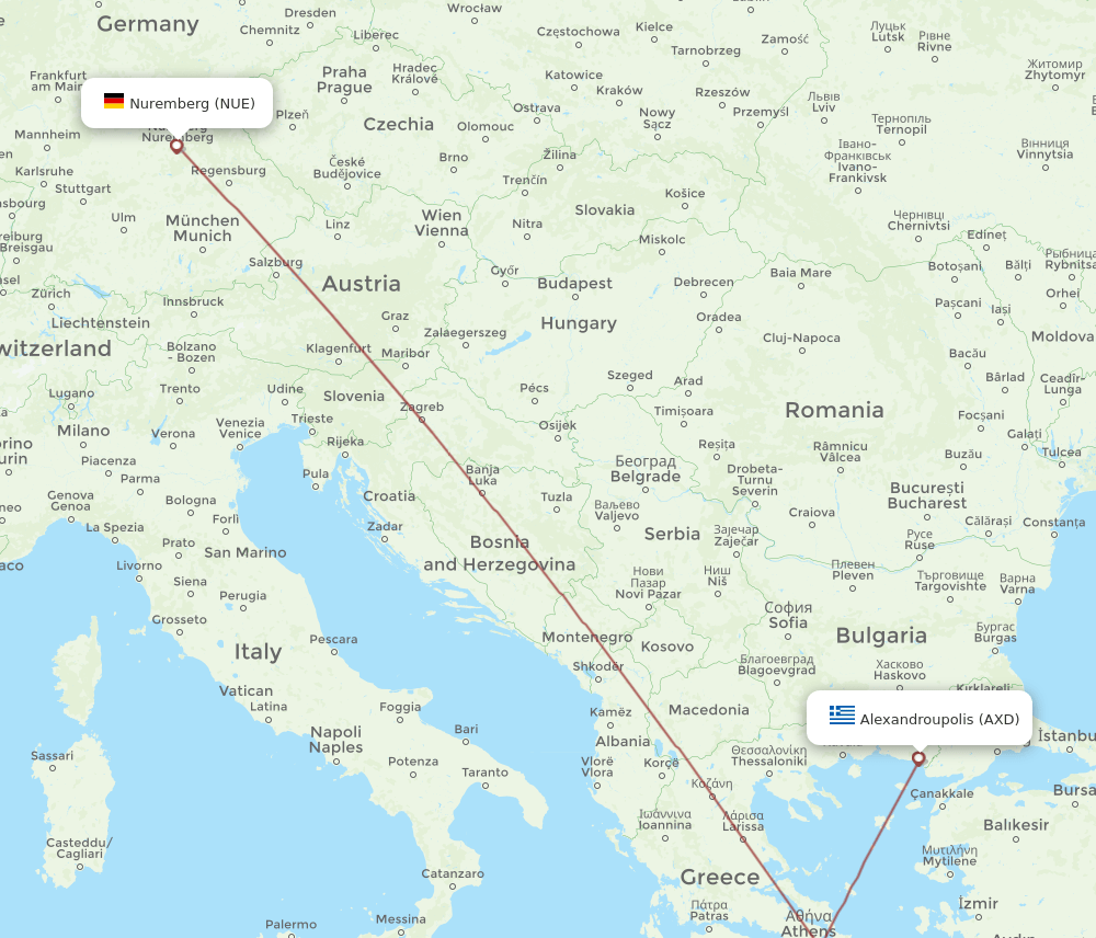 AXD-NUE flight routes