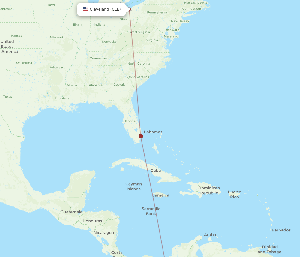 AXM to CLE flights and routes map
