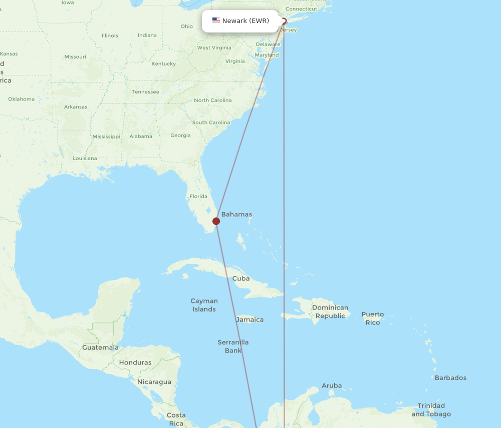 AXM-EWR flight routes