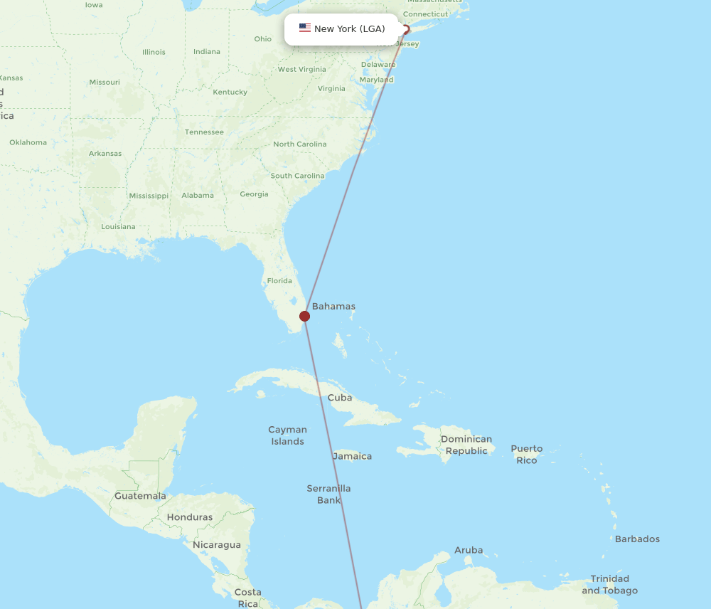 AXM-LGA flight routes