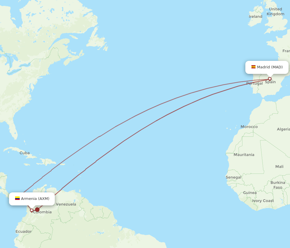 AXM-MAD flight routes