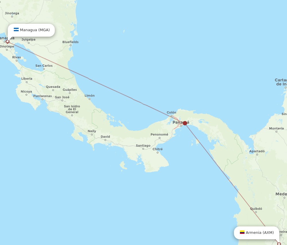 AXM-MGA flight routes