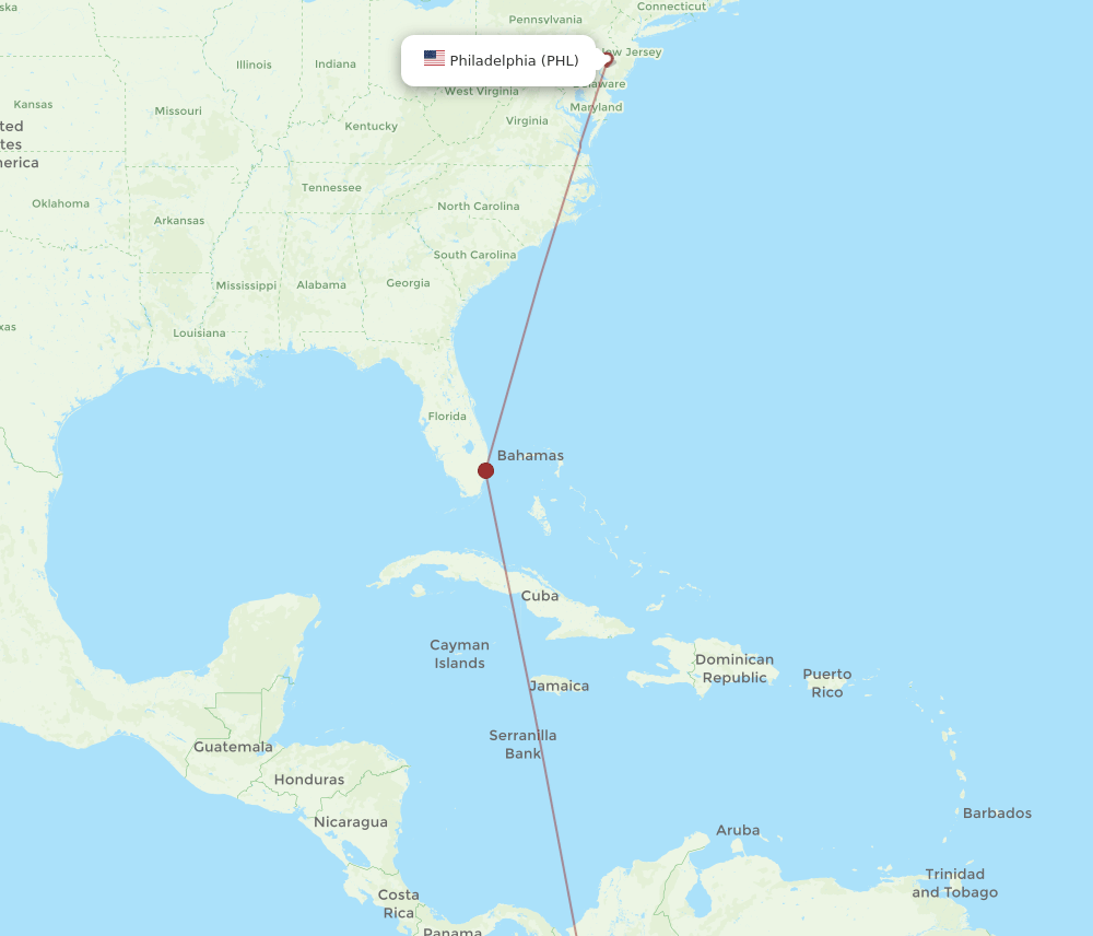 AXM-PHL flight routes