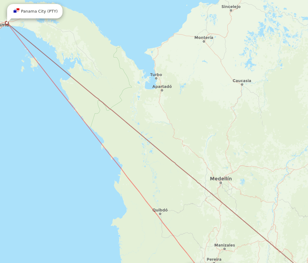 AXM to PTY flights and routes map