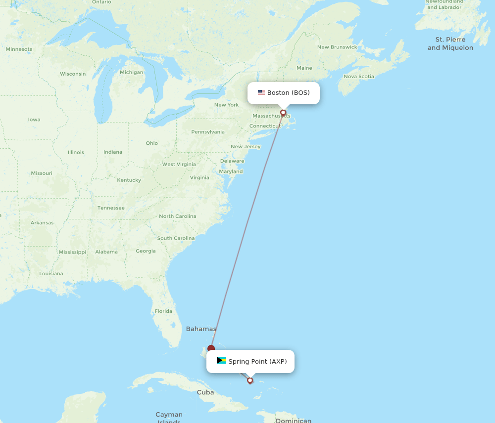 AXP-BOS flight routes