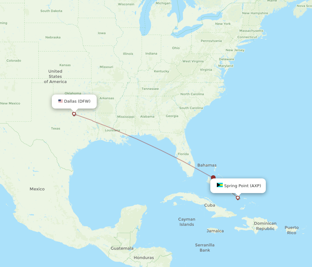 AXP-DFW flight routes