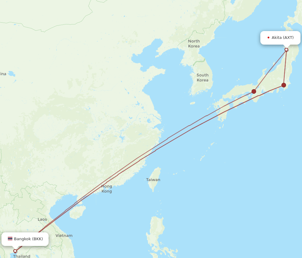 AXT-BKK flight routes