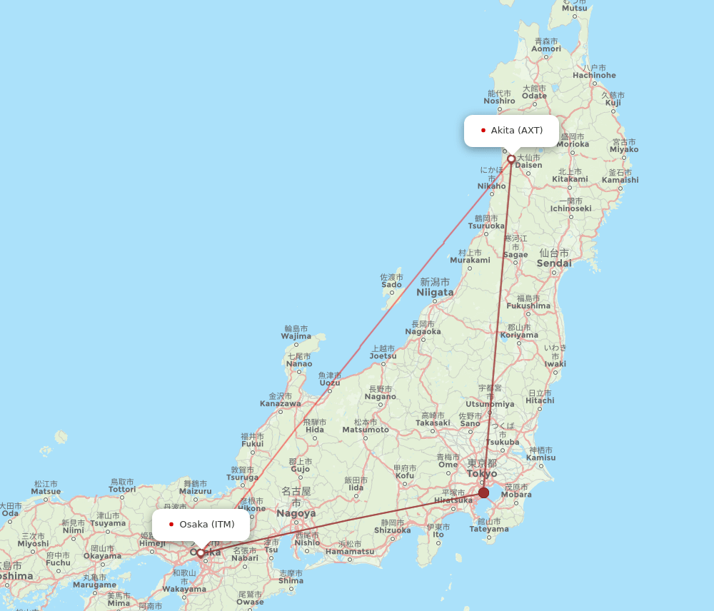 AXT-ITM flight routes