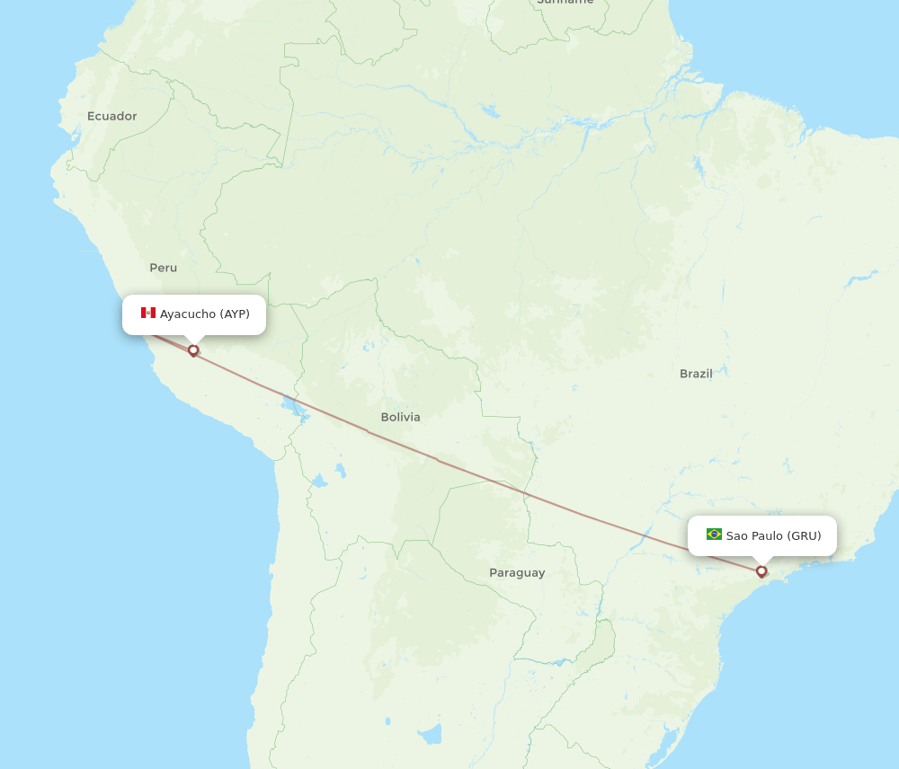 AYP to GRU flights and routes map