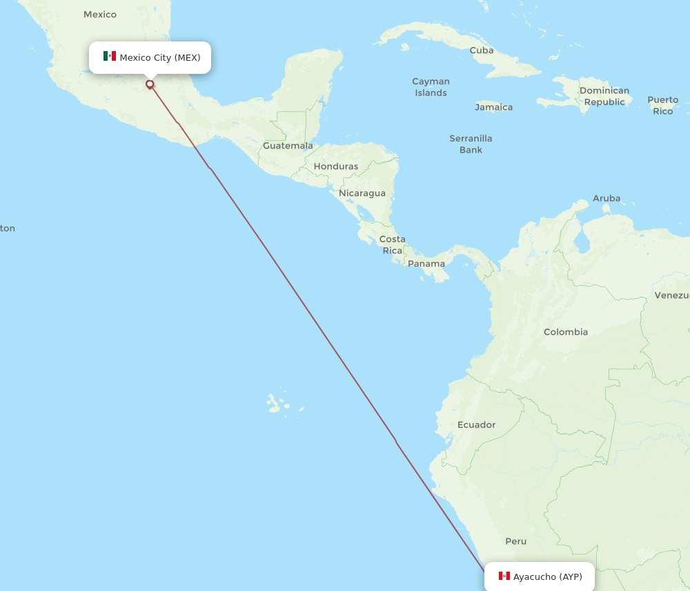 AYP-MEX flight routes