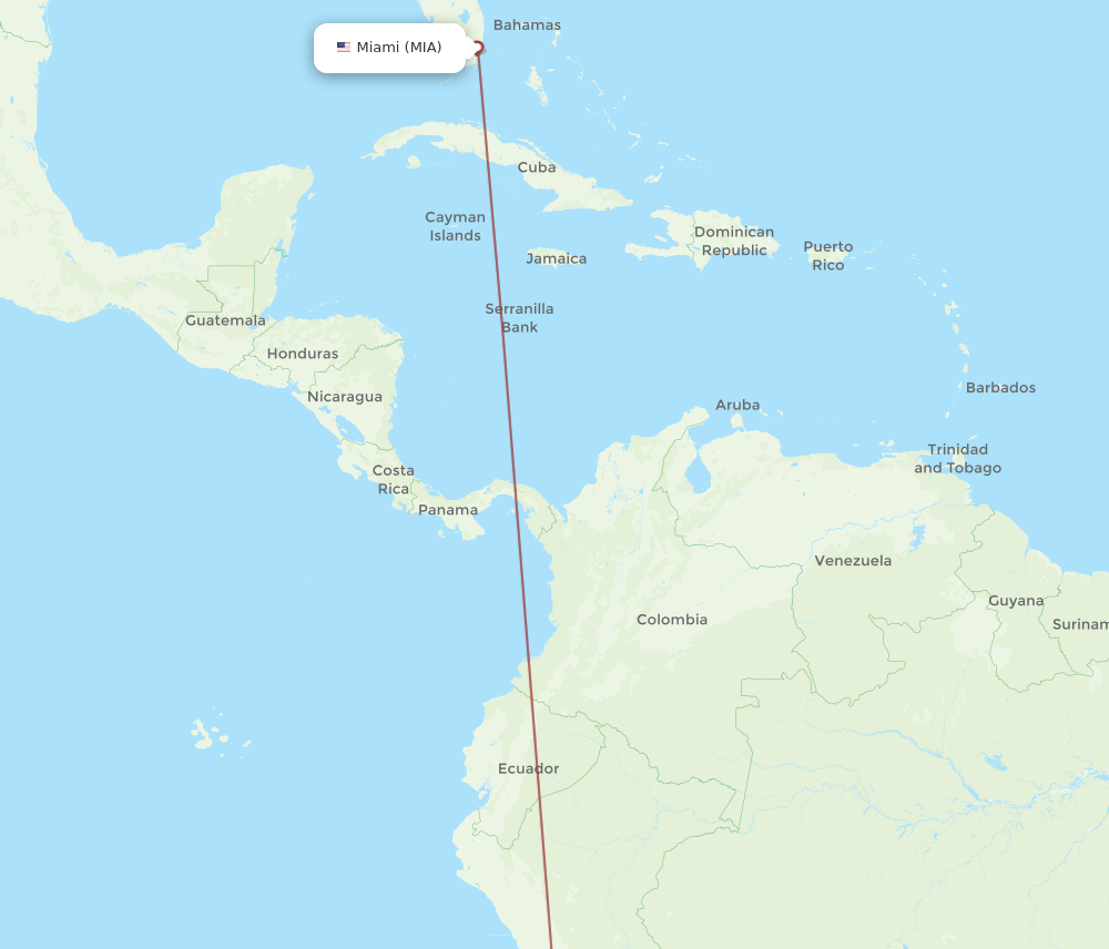 AYP-MIA flight routes