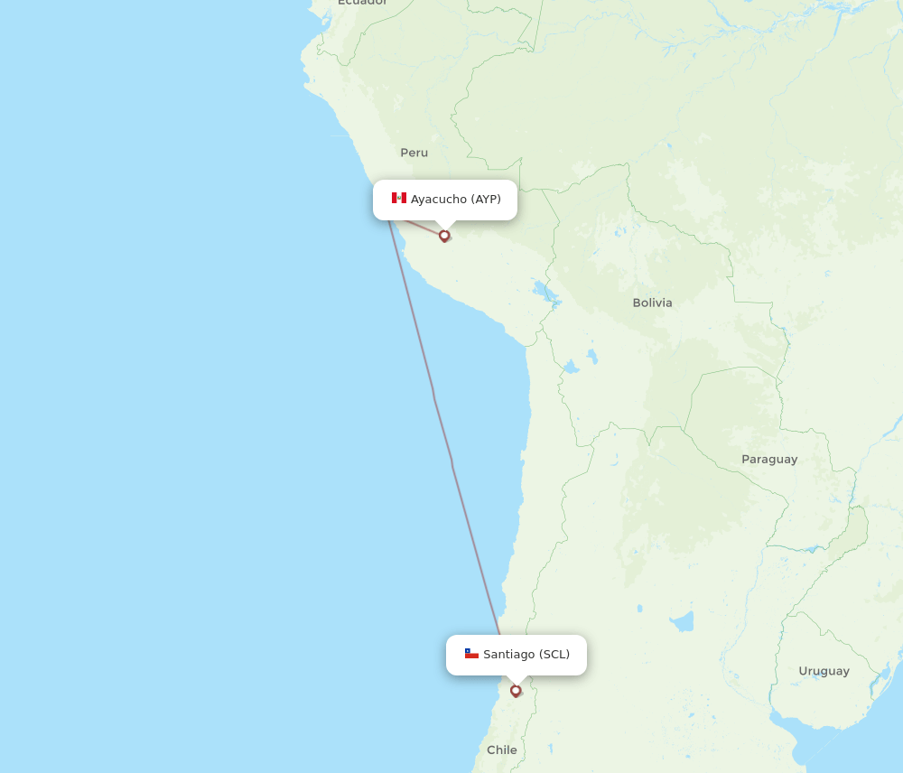 AYP to SCL flights and routes map