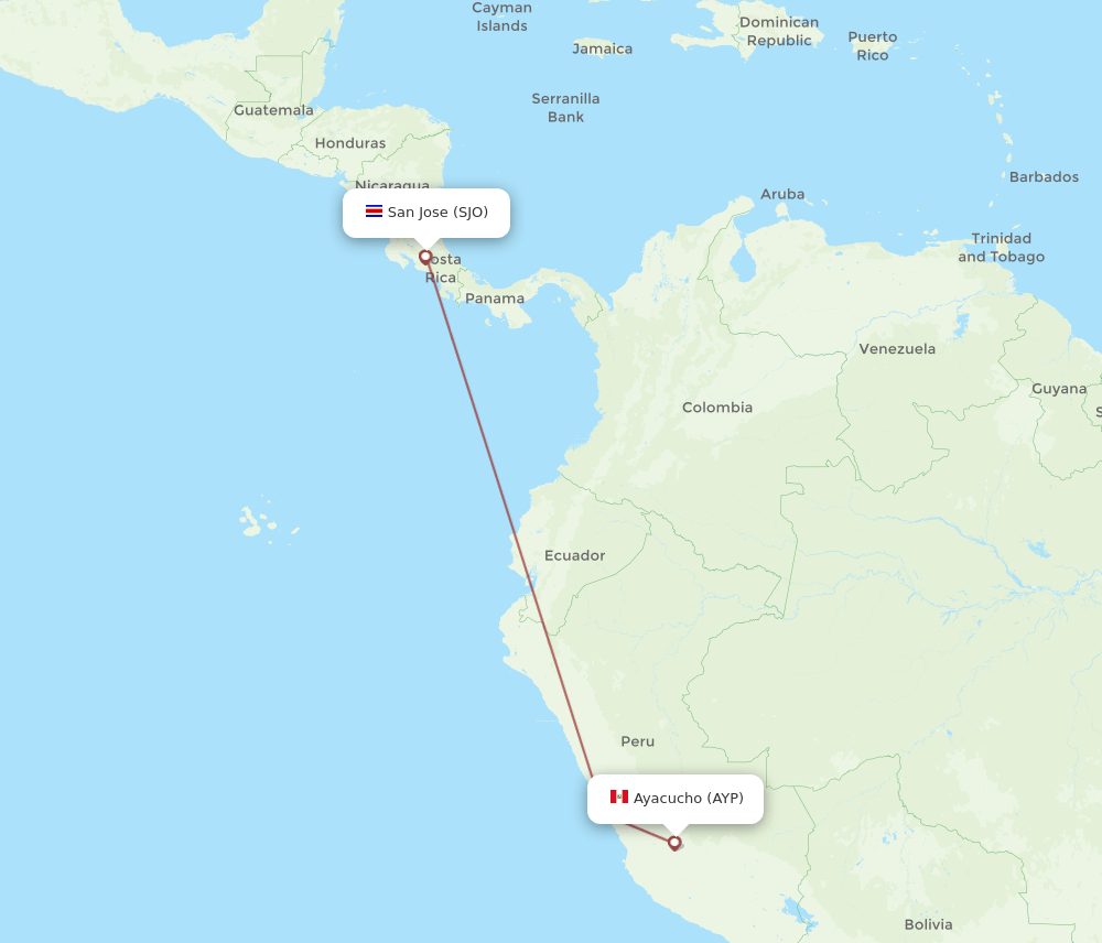AYP-SJO flight routes