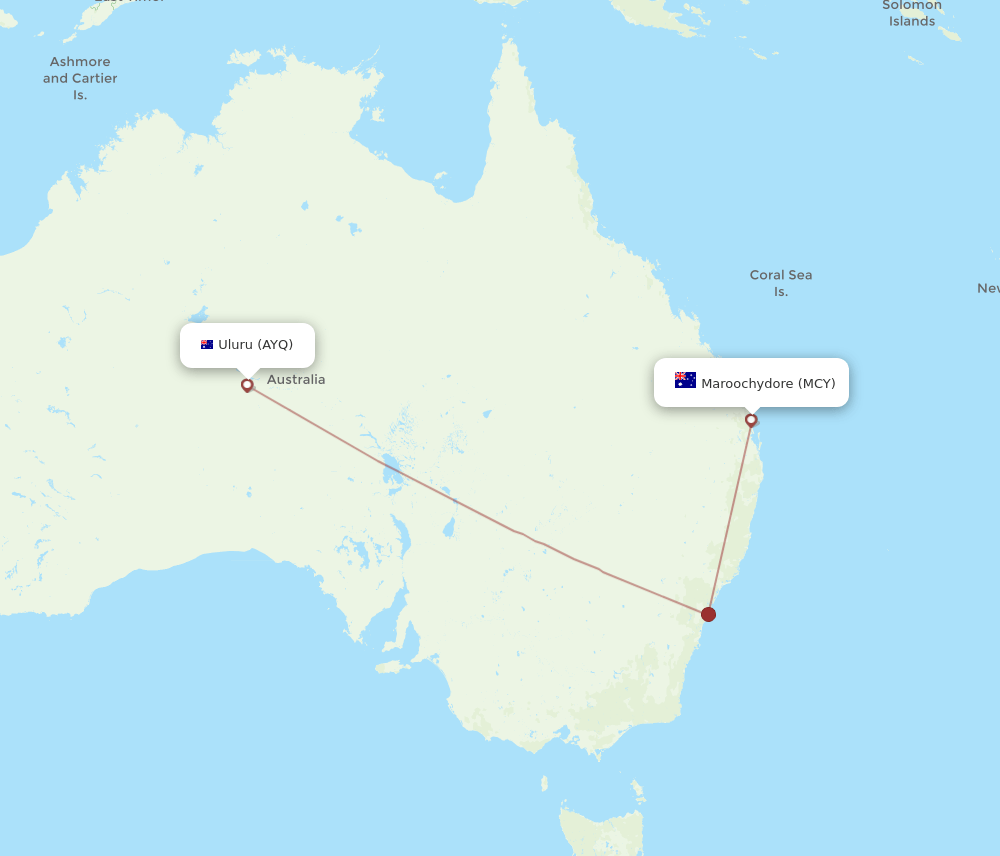 AYQ-MCY flight routes