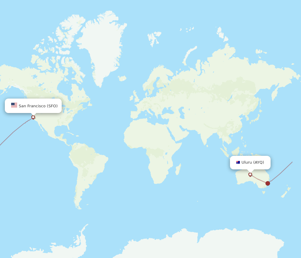 AYQ to SFO flights and routes map