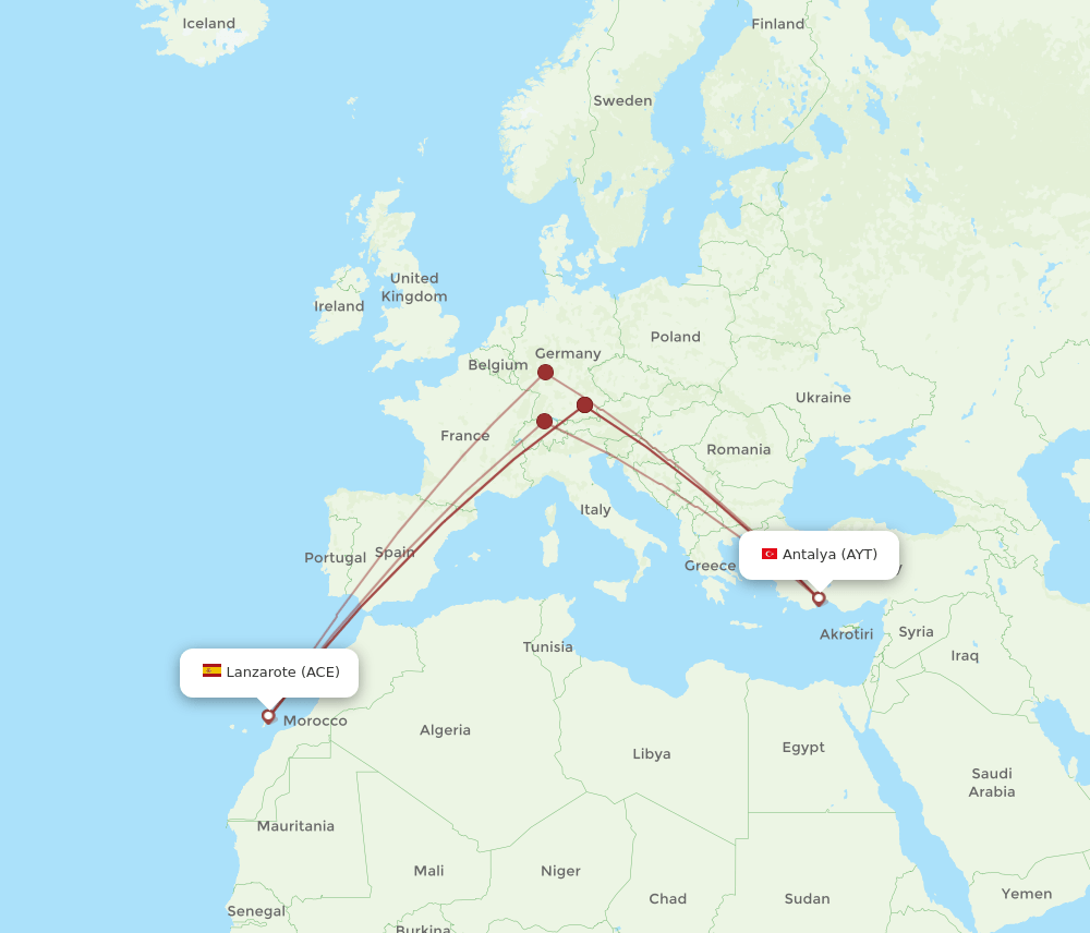 AYT-ACE flight routes