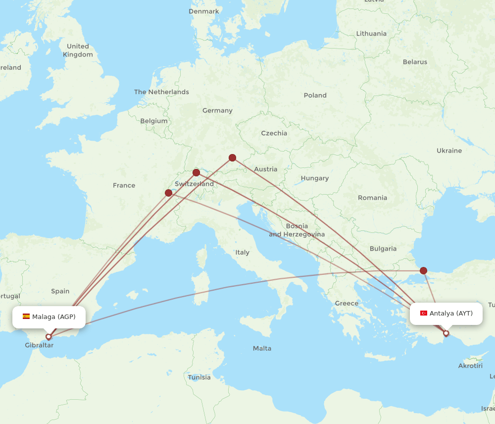 AYT-AGP flight routes