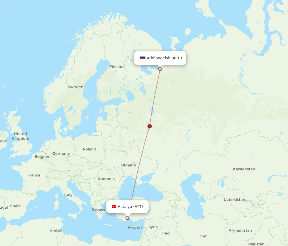AYT-ARH flight routes