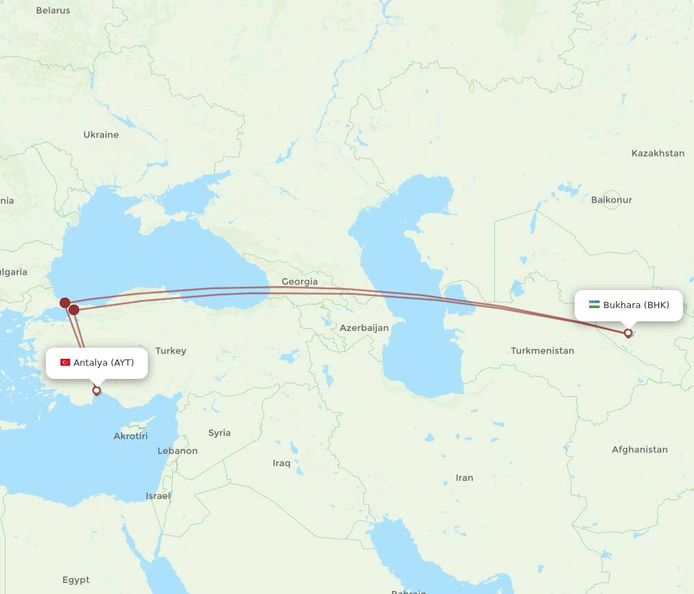 AYT-BHK flight routes