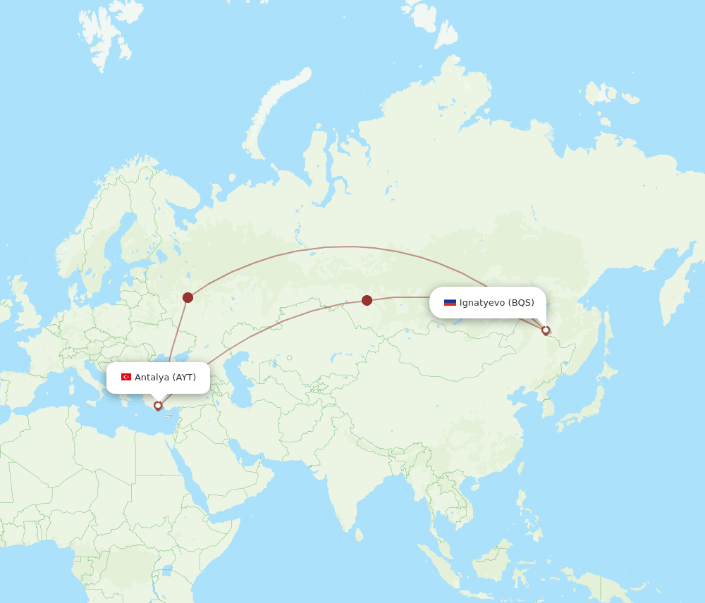 AYT-BQS flight routes