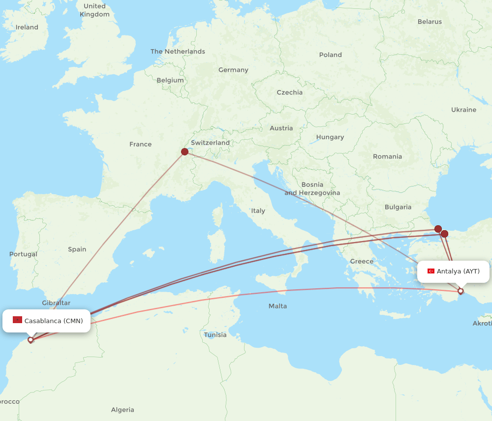 AYT-CMN flight routes