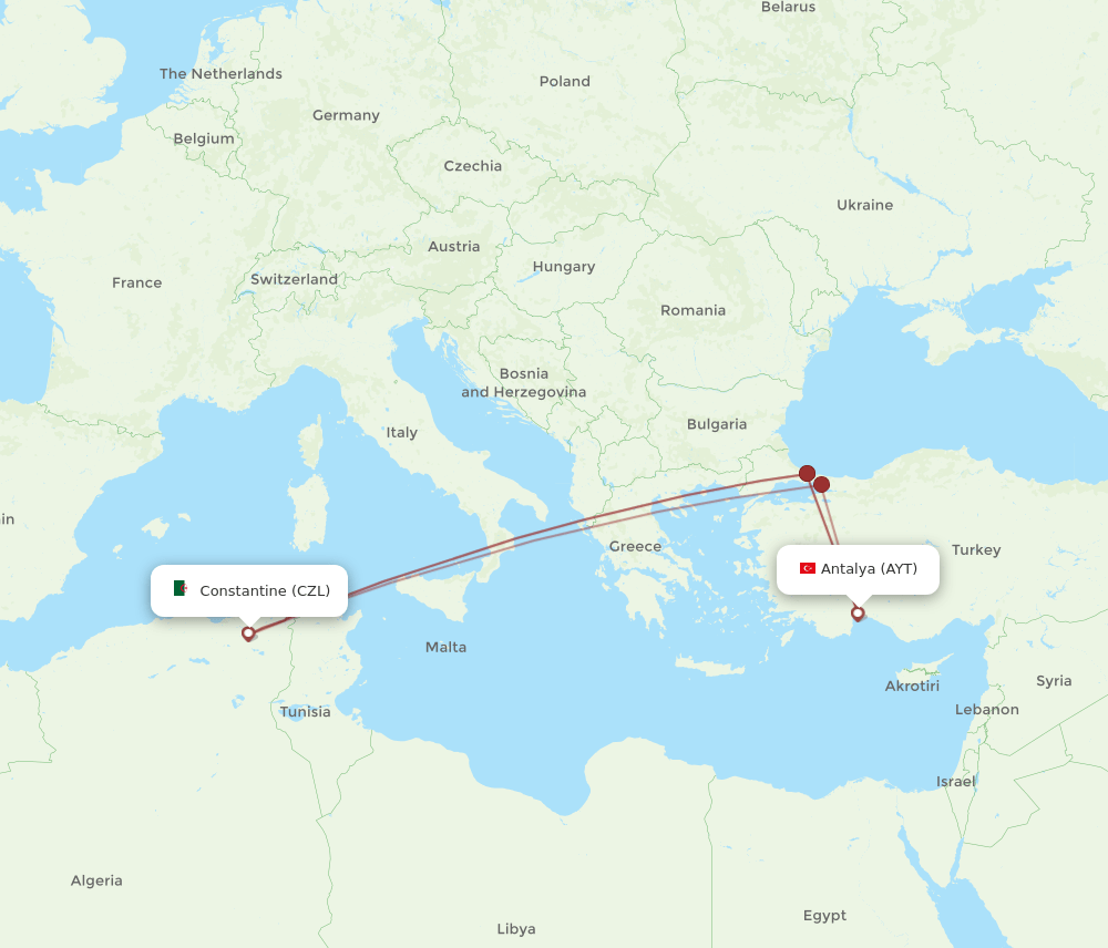 AYT-CZL flight routes