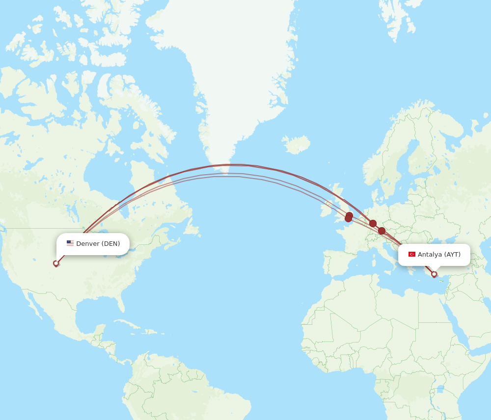 AYT-DEN flight routes