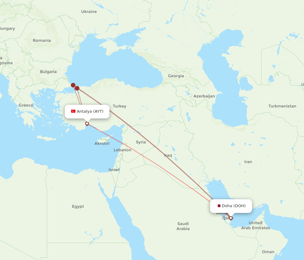 AYT-DOH flight routes