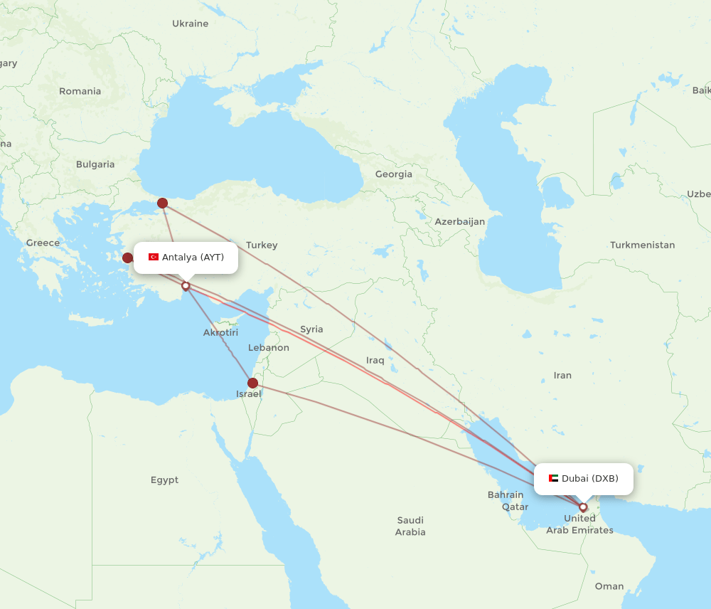 AYT-DXB flight routes