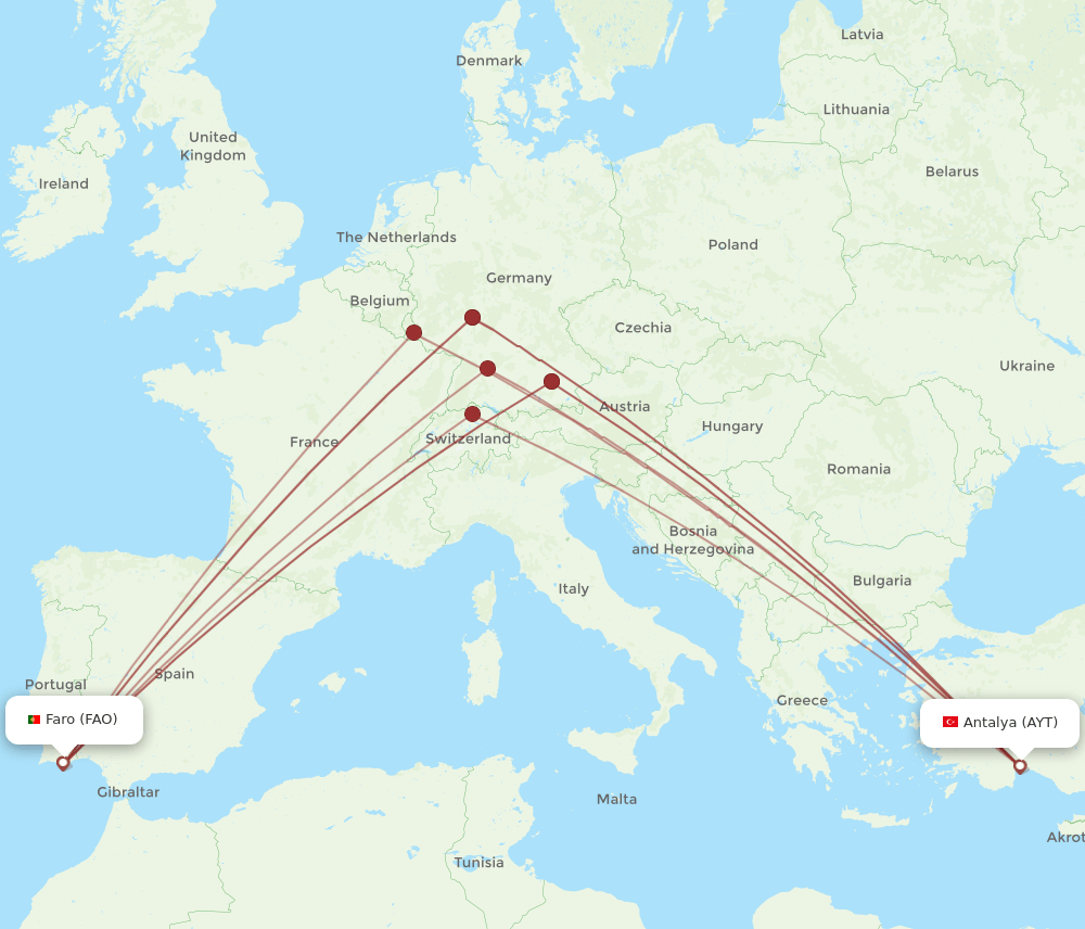 AYT-FAO flight routes