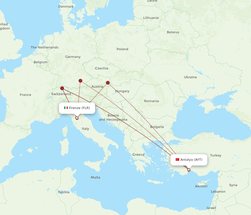 AYT-FLR flight routes
