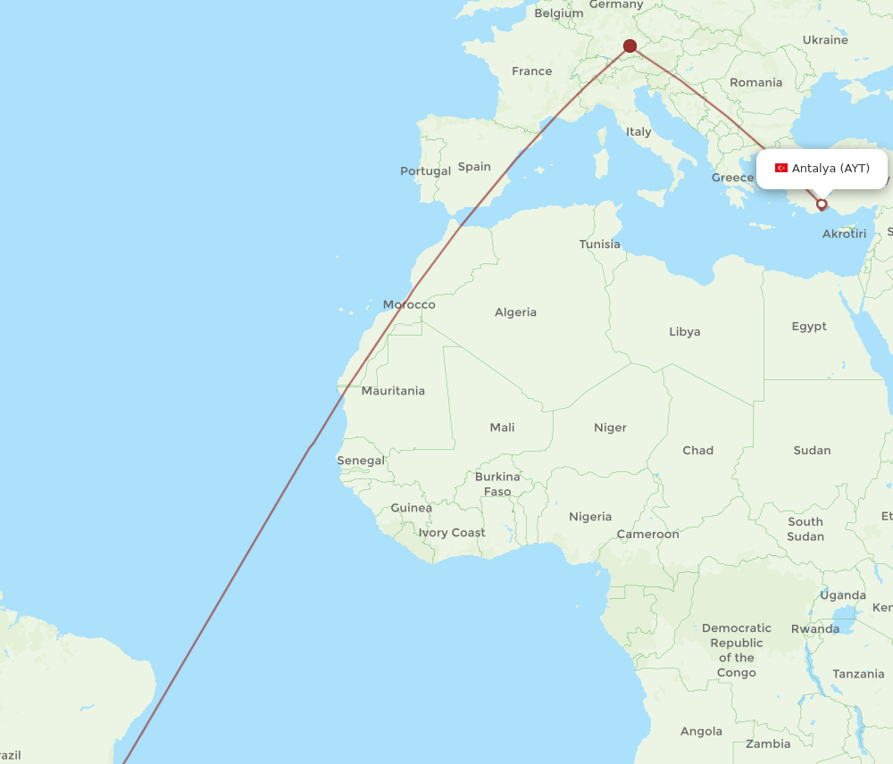 AYT-GIG flight routes