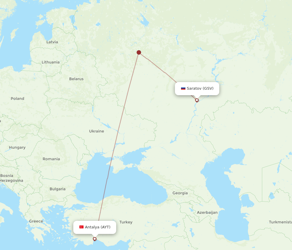 AYT-GSV flight routes