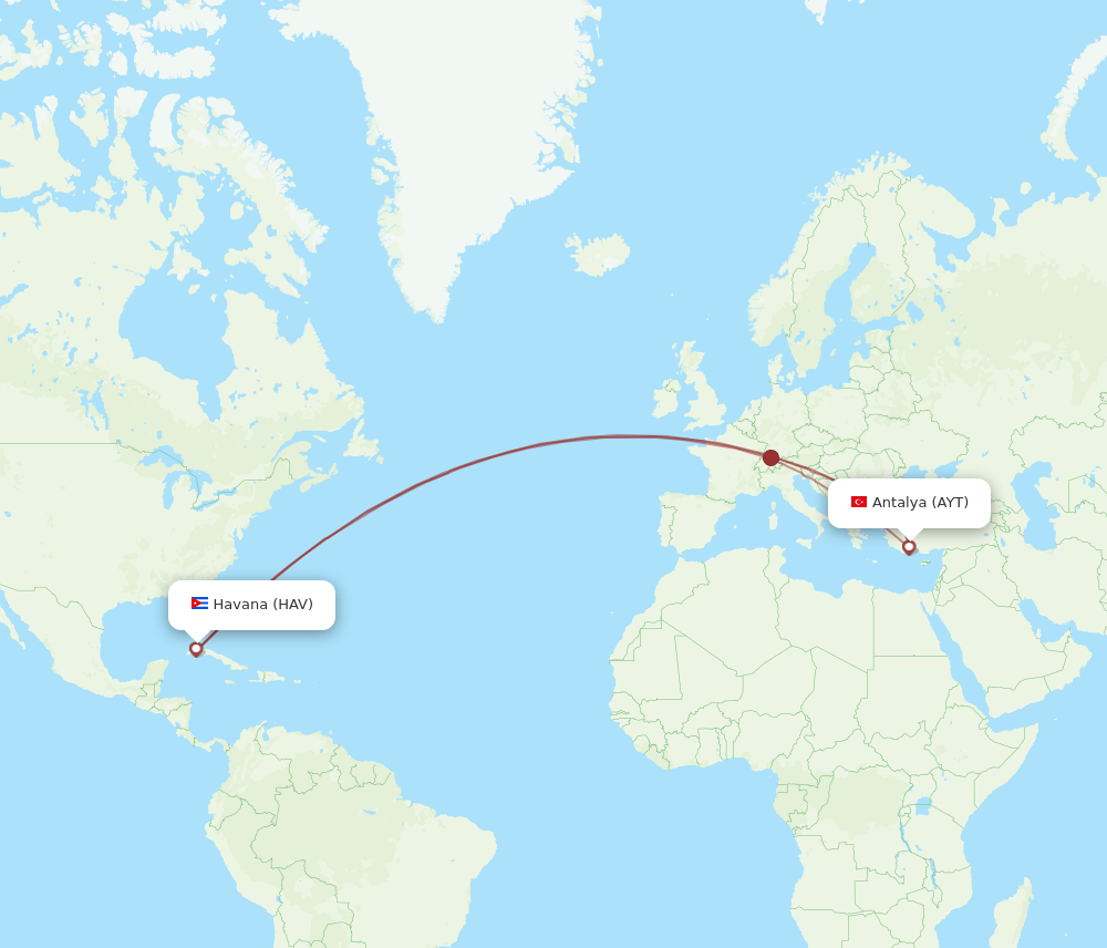 AYT-HAV flight routes