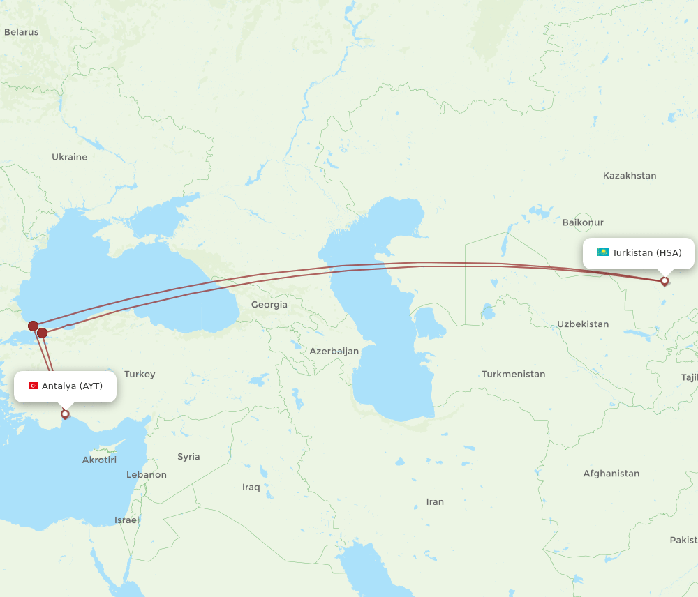AYT-HSA flight routes