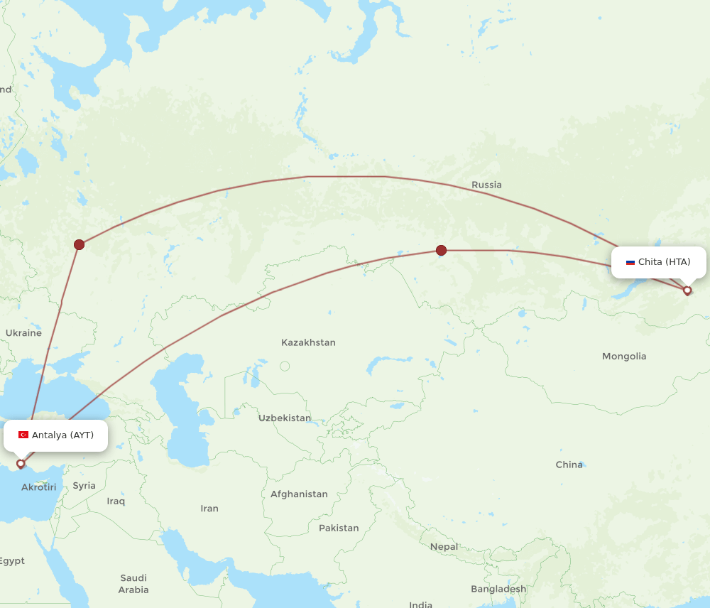 AYT-HTA flight routes
