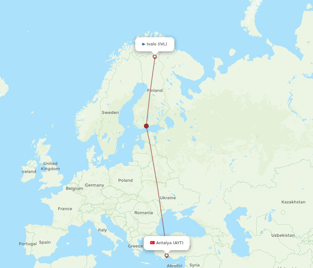 AYT-IVL flight routes