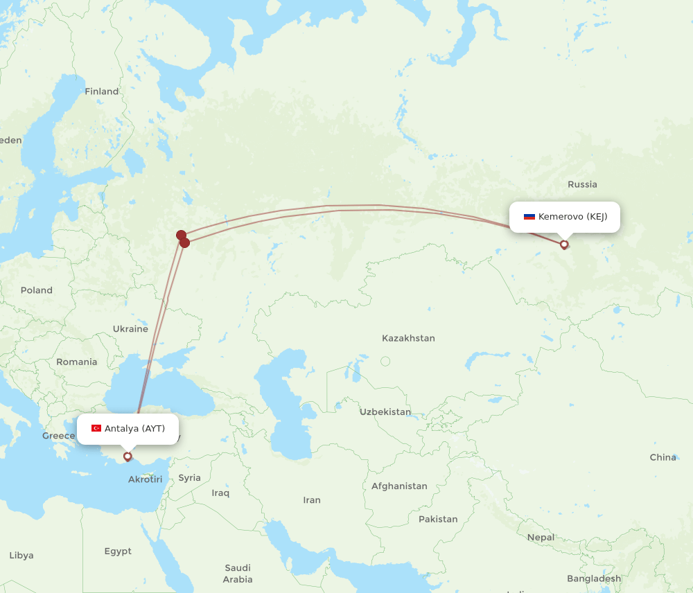 AYT-KEJ flight routes