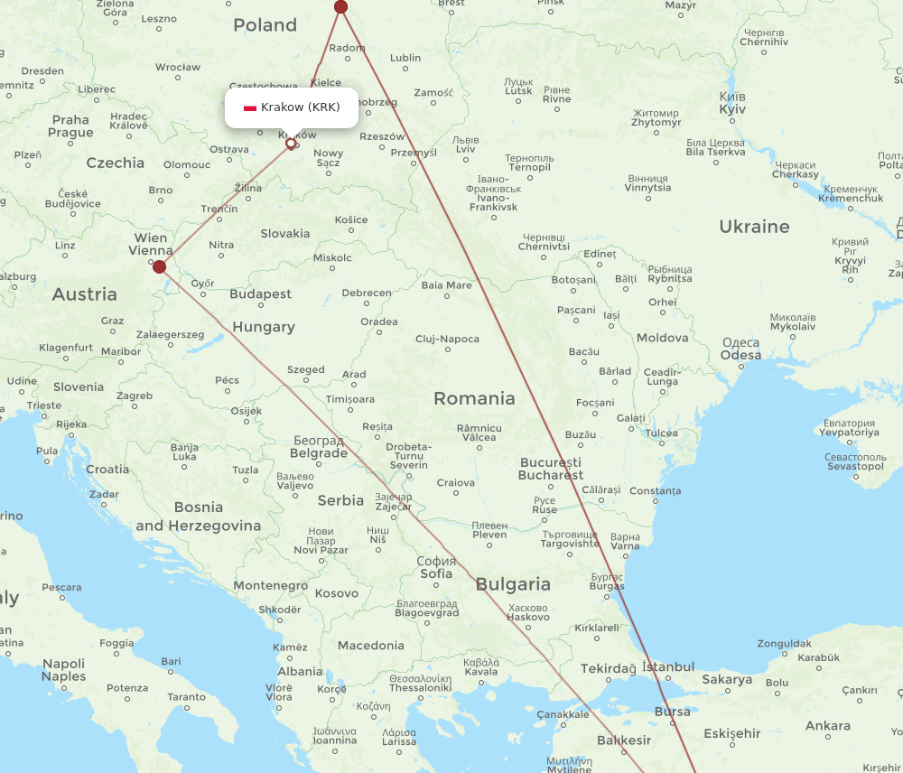 AYT-KRK flight routes