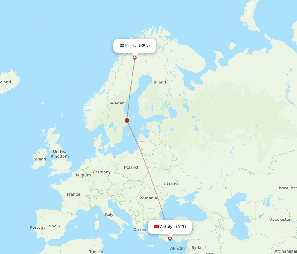 AYT-KRN flight routes