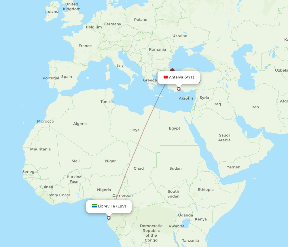 AYT-LBV flight routes
