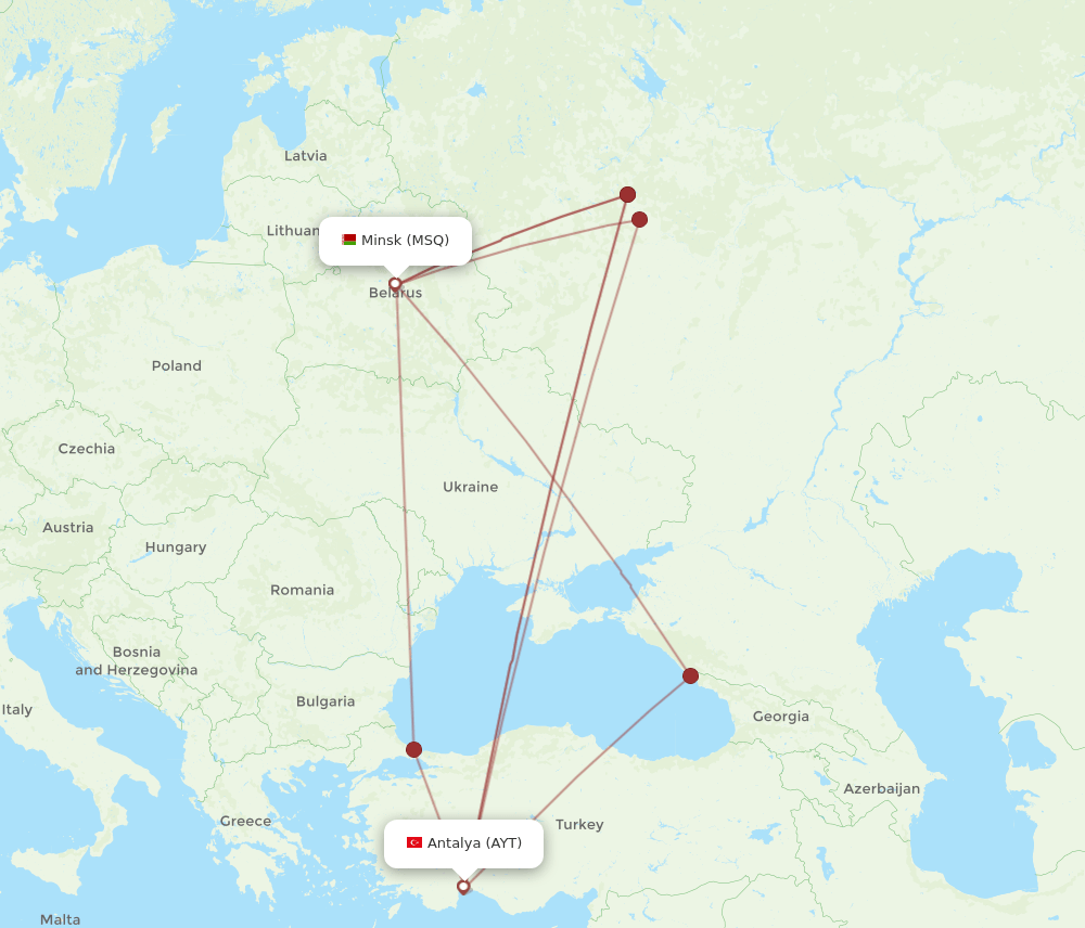 AYT-MSQ flight routes